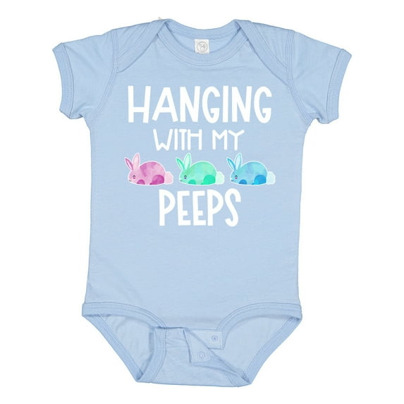 Inktastic Easter Hanging with My Peeps Pastel Bunnies Boys or Girls Baby Bodysuit