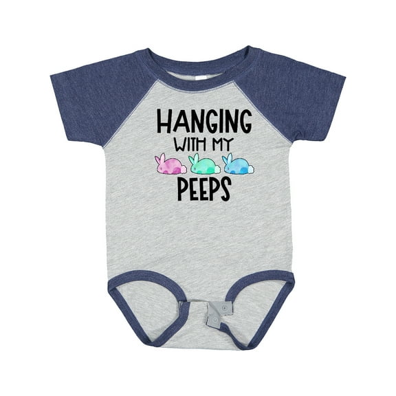 Inktastic Easter Hanging with My Peeps Pastel Bunnies Boys or Girls Baby Bodysuit