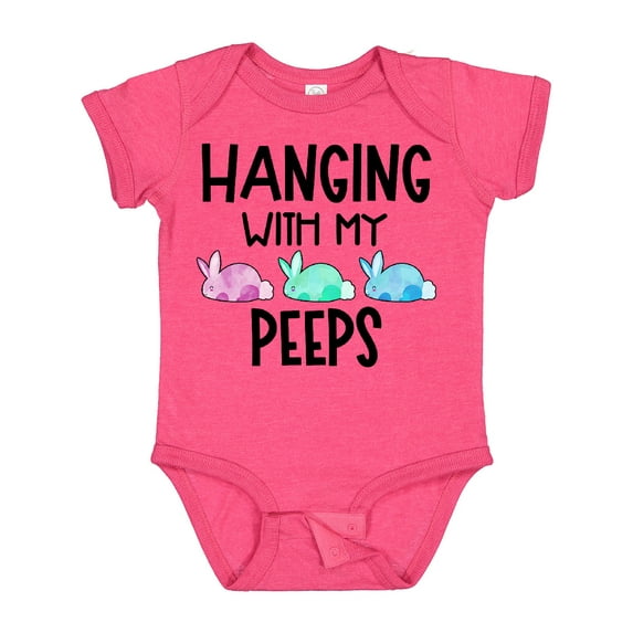 Inktastic Easter Hanging with My Peeps Pastel Bunnies Boys or Girls Baby Bodysuit