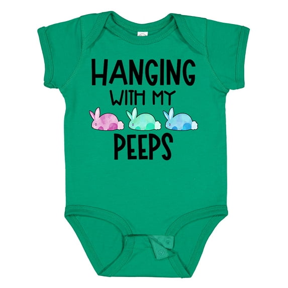 Inktastic Easter Hanging with My Peeps Pastel Bunnies Boys or Girls Baby Bodysuit
