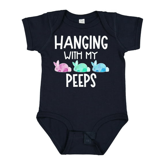 Inktastic Easter Hanging with My Peeps Pastel Bunnies Boys or Girls Baby Bodysuit