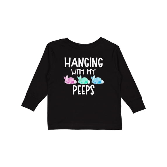 Inktastic Easter Hanging with My Peeps Pastel Bunnies Boys or Girls Long Sleeve Toddler T-Shirt