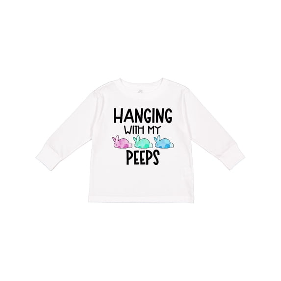 Inktastic Easter Hanging with My Peeps Pastel Bunnies Boys or Girls Long Sleeve Toddler T-Shirt