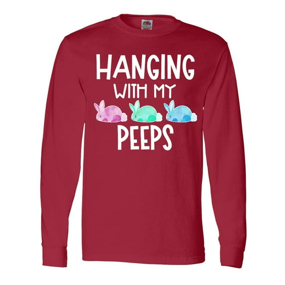 Inktastic Easter Hanging with My Peeps Pastel Bunnies Long Sleeve T-Shirt