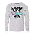 thumbnail image 1 of Inktastic Easter Hanging with My Peeps Pastel Bunnies Long Sleeve Youth T-Shirt, 1 of 5