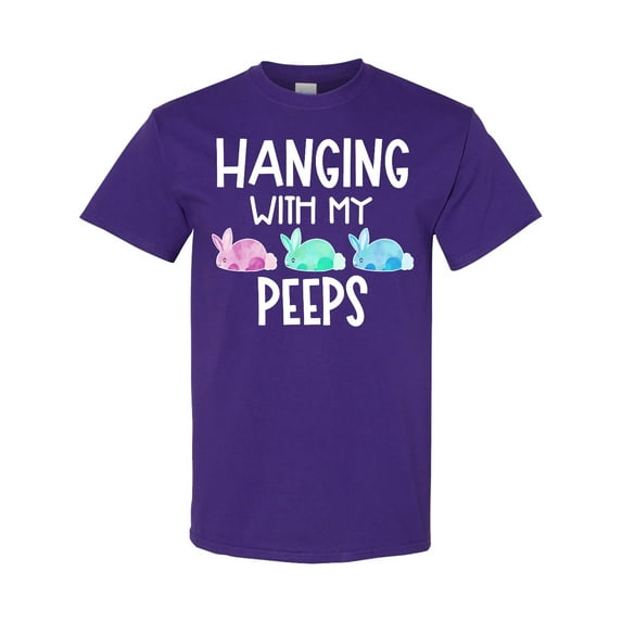 Inktastic Easter Hanging with My Peeps Pastel Bunnies T-Shirt
