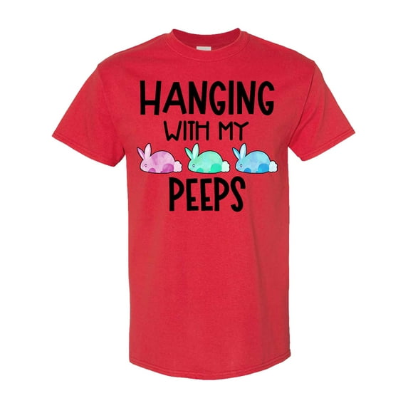 Inktastic Easter Hanging with My Peeps Pastel Bunnies T-Shirt