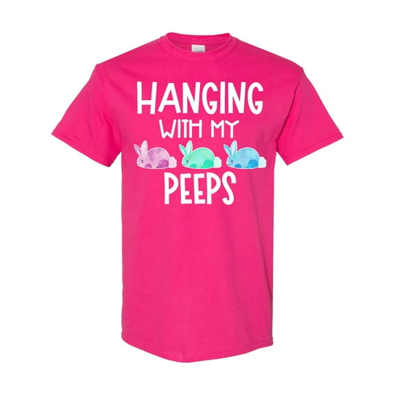 Inktastic Easter Hanging with My Peeps Pastel Bunnies T-Shirt