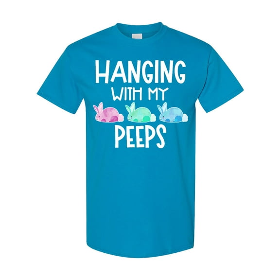 Inktastic Easter Hanging with My Peeps Pastel Bunnies T-Shirt