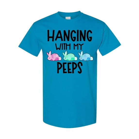 Inktastic Easter Hanging with My Peeps Pastel Bunnies T-Shirt