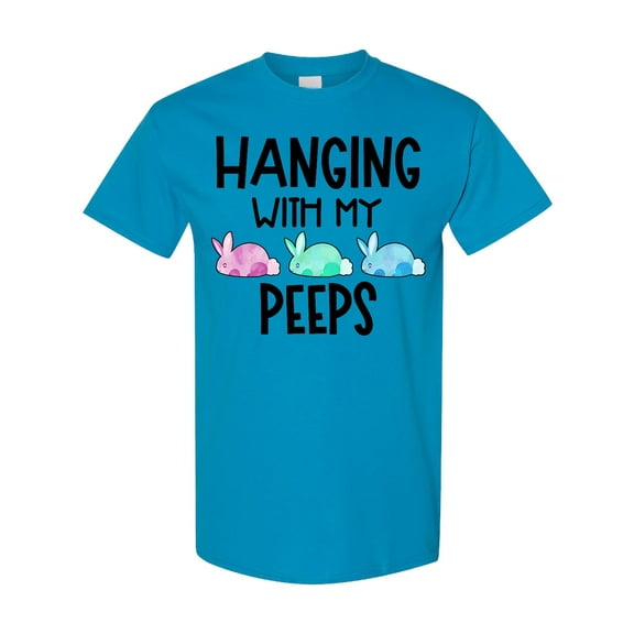 Inktastic Easter Hanging with My Peeps Pastel Bunnies T-Shirt