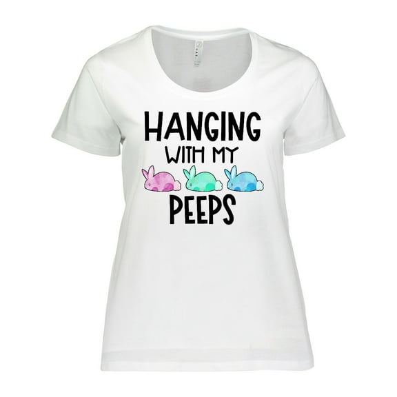Inktastic Easter Hanging with My Peeps Pastel Bunnies Women's Plus Size T-Shirt