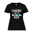 thumbnail image 1 of Inktastic Easter Hanging with My Peeps Pastel Bunnies Women's Plus Size T-Shirt, 1 of 5