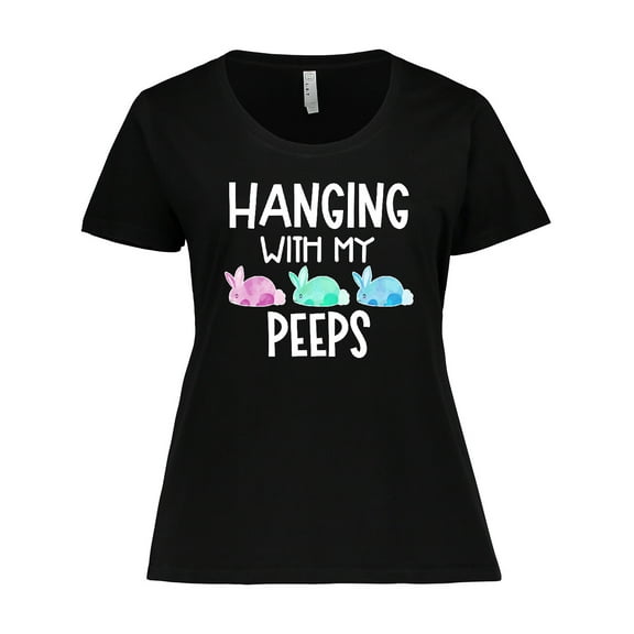 Inktastic Easter Hanging with My Peeps Pastel Bunnies Women's Plus Size T-Shirt