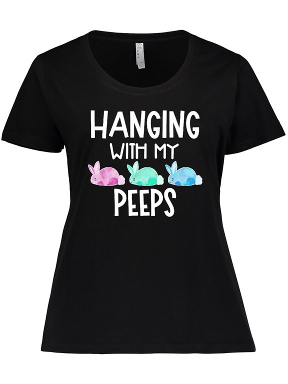 Easter Hanging with My Peeps Pastel Bunnies Women's Plus Size T-Shirt