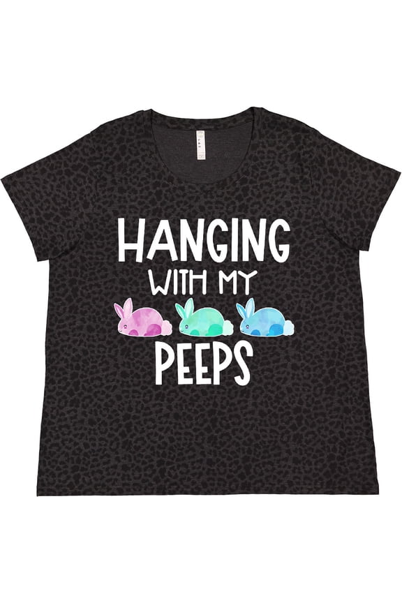 Easter Hanging with My Peeps Pastel Bunnies Women's Plus Size T-Shirt