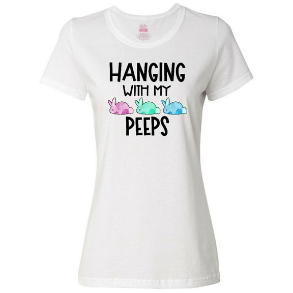 Inktastic Easter Hanging with My Peeps Pastel Bunnies Women's T-Shirt