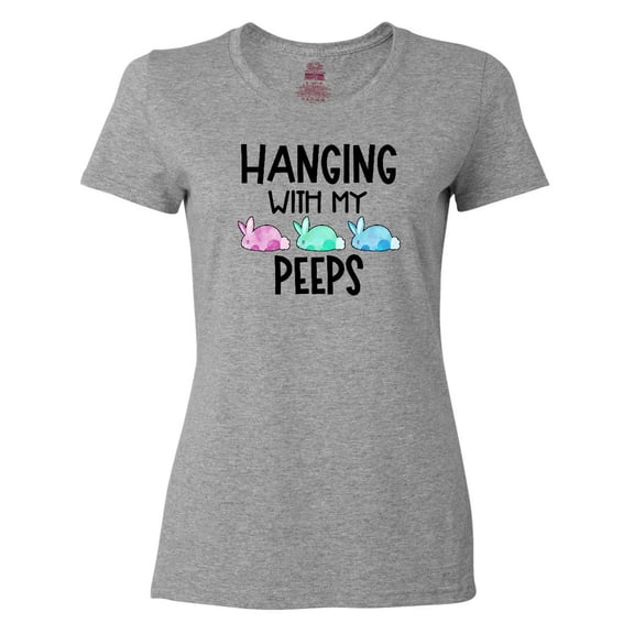 Inktastic Easter Hanging with My Peeps Pastel Bunnies Women's T-Shirt