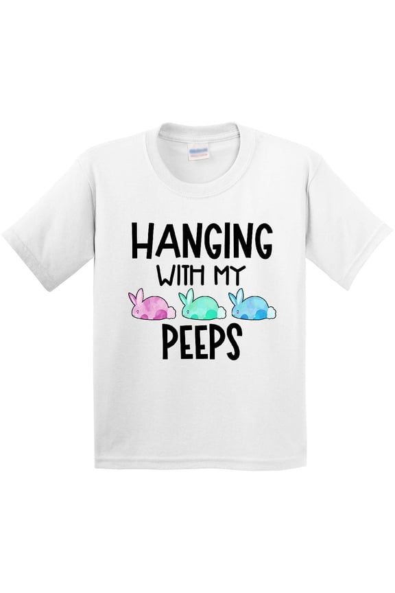 Easter Hanging with My Peeps Pastel Bunnies Youth T-Shirt