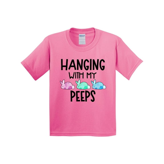 Inktastic Easter Hanging with My Peeps Pastel Bunnies Youth T-Shirt