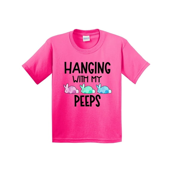 Inktastic Easter Hanging with My Peeps Pastel Bunnies Youth T-Shirt