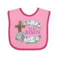 thumbnail image 1 of Inktastic Easter He Has Risen with Cross and Flowers Boys or Girls Baby Bib, 1 of 4