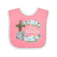 thumbnail image 1 of Inktastic Easter He Has Risen with Cross and Flowers Boys or Girls Baby Bib, 1 of 4