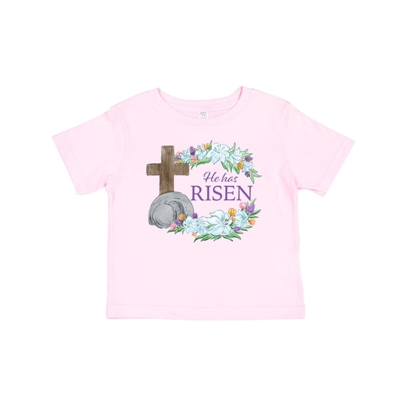 Inktastic Easter He Has Risen with Cross and Flowers Boys or Girls Baby T-Shirt