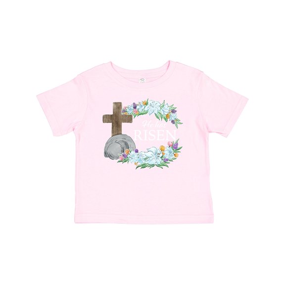 Inktastic Easter He Has Risen with Cross and Flowers Boys or Girls Baby T-Shirt