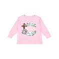 thumbnail image 1 of Inktastic Easter He Has Risen with Cross and Flowers Boys or Girls Long Sleeve Toddler T-Shirt, 1 of 5