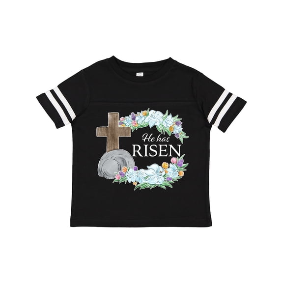 Inktastic Easter He Has Risen with Cross and Flowers Boys or Girls Toddler T-Shirt