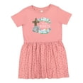thumbnail image 1 of Inktastic Easter He Has Risen with Cross and Flowers Girls Toddler Dress, 1 of 5