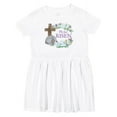 thumbnail image 1 of Inktastic Easter He Has Risen with Cross and Flowers Girls Toddler Dress, 1 of 5