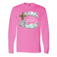 thumbnail image 1 of Inktastic Easter He Has Risen with Cross and Flowers Long Sleeve T-Shirt, 1 of 5