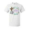 thumbnail image 1 of Inktastic Easter He Has Risen with Cross and Flowers T-Shirt, 1 of 5