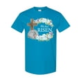 thumbnail image 1 of Inktastic Easter He Has Risen with Cross and Flowers T-Shirt, 1 of 5