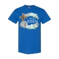 thumbnail image 1 of Inktastic Easter He Has Risen with Cross and Flowers T-Shirt, 1 of 5