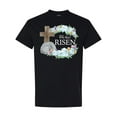 thumbnail image 1 of Inktastic Easter He Has Risen with Cross and Flowers T-Shirt, 1 of 5