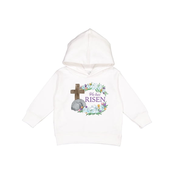 Inktastic Easter He Has Risen with Cross and Flowers Toddler Hoodie
