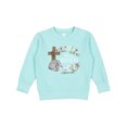 thumbnail image 1 of Inktastic Easter He Has Risen with Cross and Flowers Toddler Sweatshirt, 1 of 4