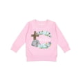 thumbnail image 1 of Inktastic Easter He Has Risen with Cross and Flowers Toddler Sweatshirt, 1 of 4