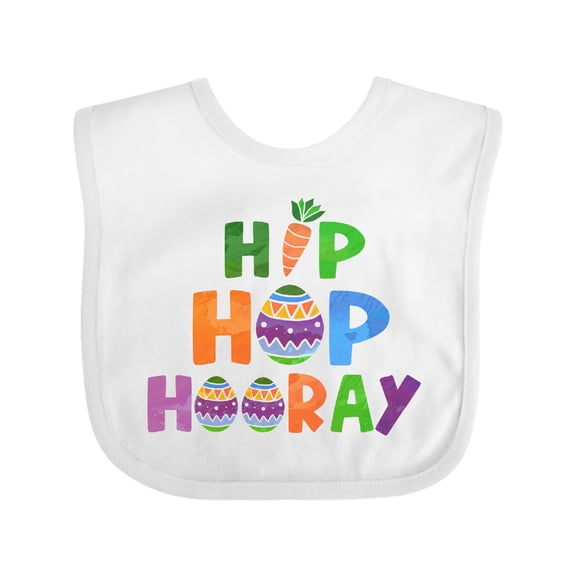 Inktastic Easter Hip Hop Hooray with Eggs and Carrot Boys or Girls Baby Bib