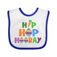 thumbnail image 1 of Inktastic Easter Hip Hop Hooray with Eggs and Carrot Boys or Girls Baby Bib, 1 of 4