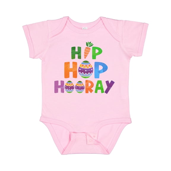 Inktastic Easter Hip Hop Hooray with Eggs and Carrot Boys or Girls Baby Bodysuit