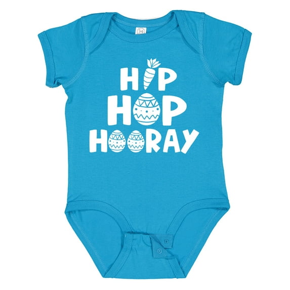 Inktastic Easter Hip Hop Hooray with Eggs and Carrot Boys or Girls Baby Bodysuit