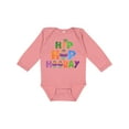thumbnail image 1 of Inktastic Easter Hip Hop Hooray with Eggs and Carrot Boys or Girls Long Sleeve Baby Bodysuit, 1 of 5