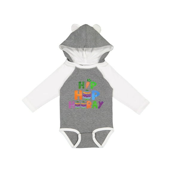 Inktastic Easter Hip Hop Hooray with Eggs and Carrot Boys or Girls Long Sleeve Baby Bodysuit