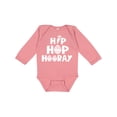 thumbnail image 1 of Inktastic Easter Hip Hop Hooray with Eggs and Carrot Boys or Girls Long Sleeve Baby Bodysuit, 1 of 5