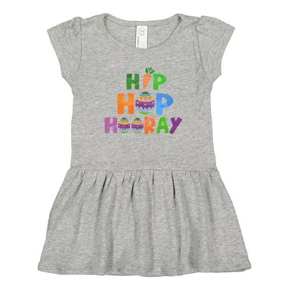 Inktastic Easter Hip Hop Hooray with Eggs and Carrot Girls Toddler Dress