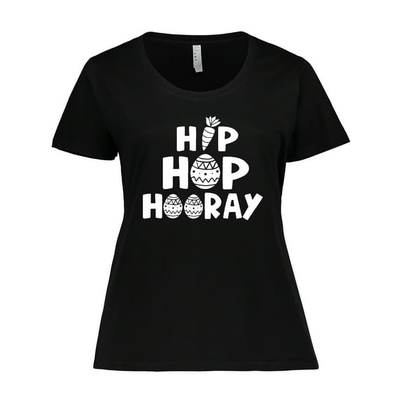 Inktastic Easter Hip Hop Hooray with Eggs and Carrot Women's Plus Size T-Shirt